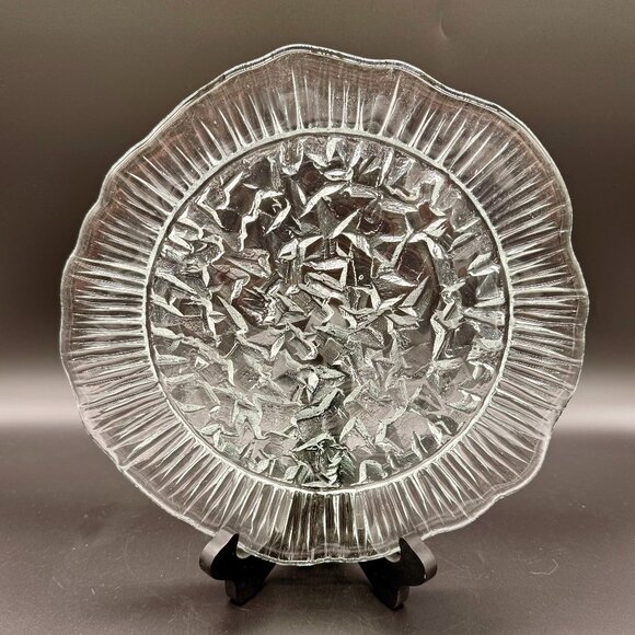 Iittala Ultima Thule Ice Art Glass 10.25" Platter Tapio Wirkkala Design Finland - Picture 1 of 10